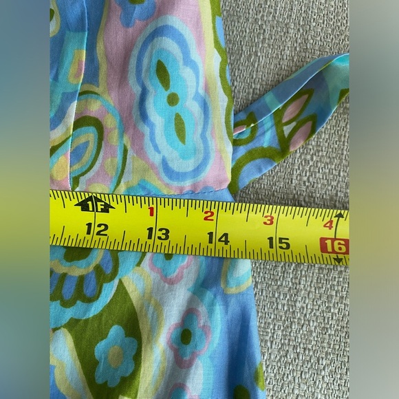 Talbots Dress Women’s 2 Voile Midi Dress Paisley Easter Pastel Floral - Picture 8 of 11